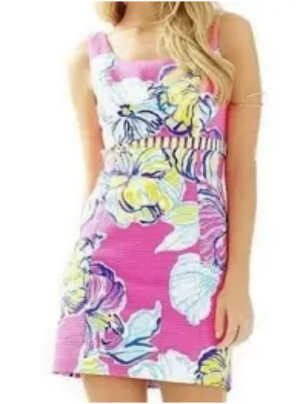Lilly Pulitzer Pink Floral Fit-and-Flare Mini Dress